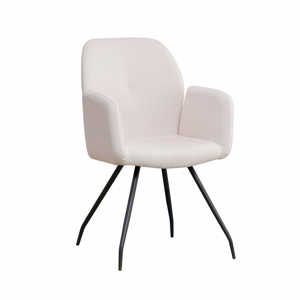 Cara 1R, Stoel, onderstel zwart, bekleding beige (02)