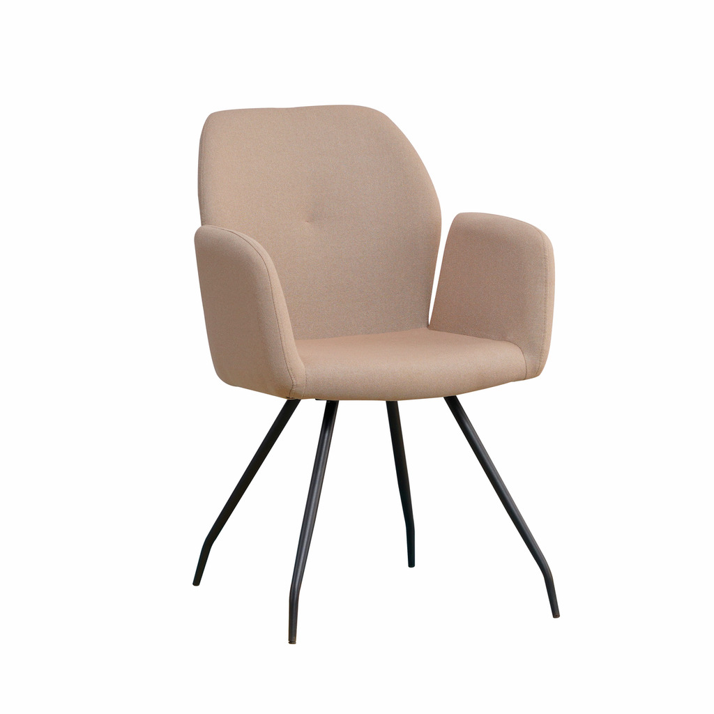 Cara 1R, Stoel, onderstel zwart, bekleding taupe (02)