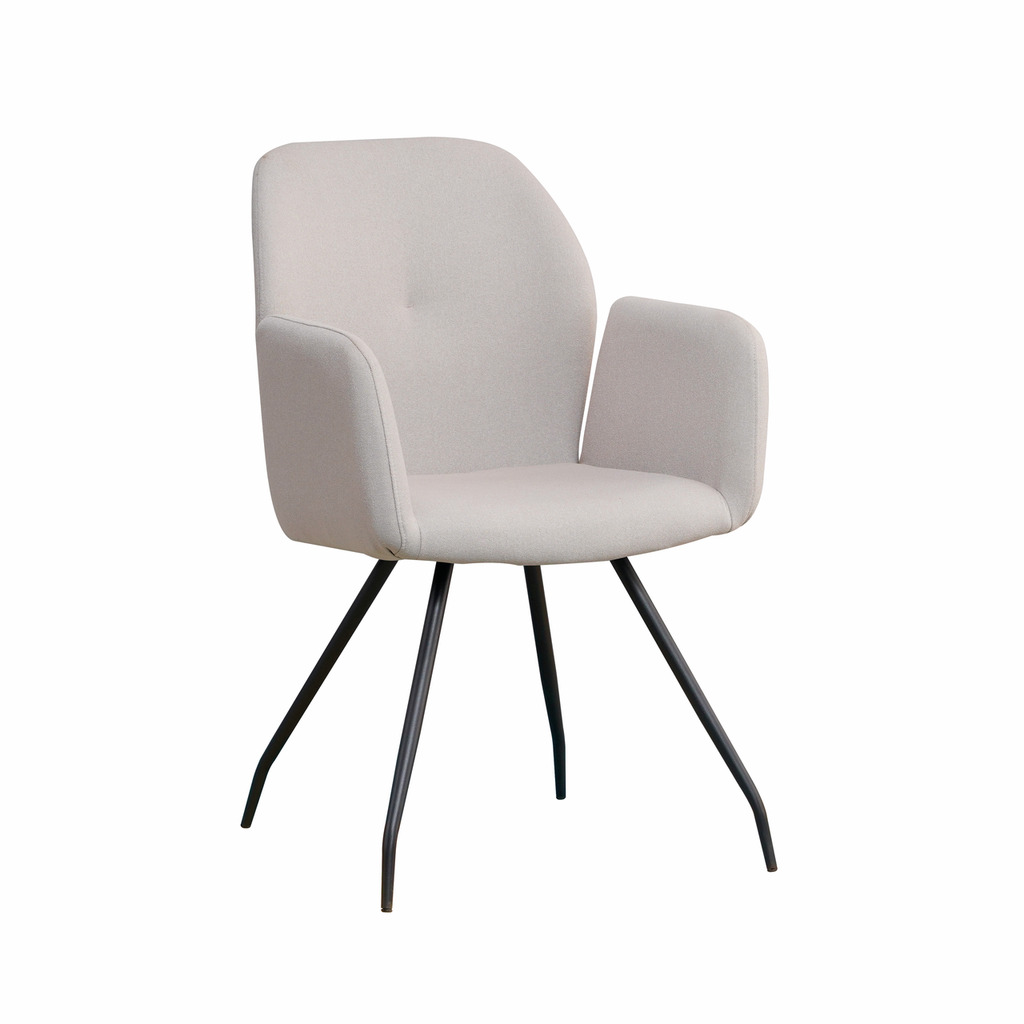 Cara 1R, Stoel, onderstel zwart, bekleding grijs (02)