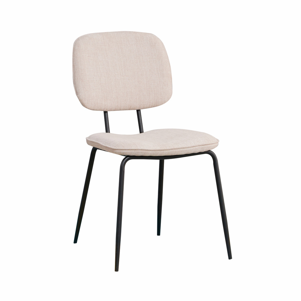 Aiden 1R, Stoel, onderstel zwart, bekleding beige (01)