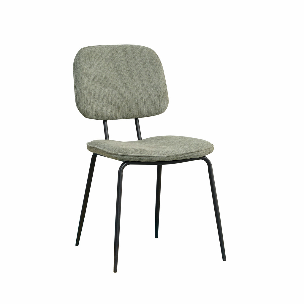 Aiden 1R, Stoel, onderstel zwart, bekleding groen (01)