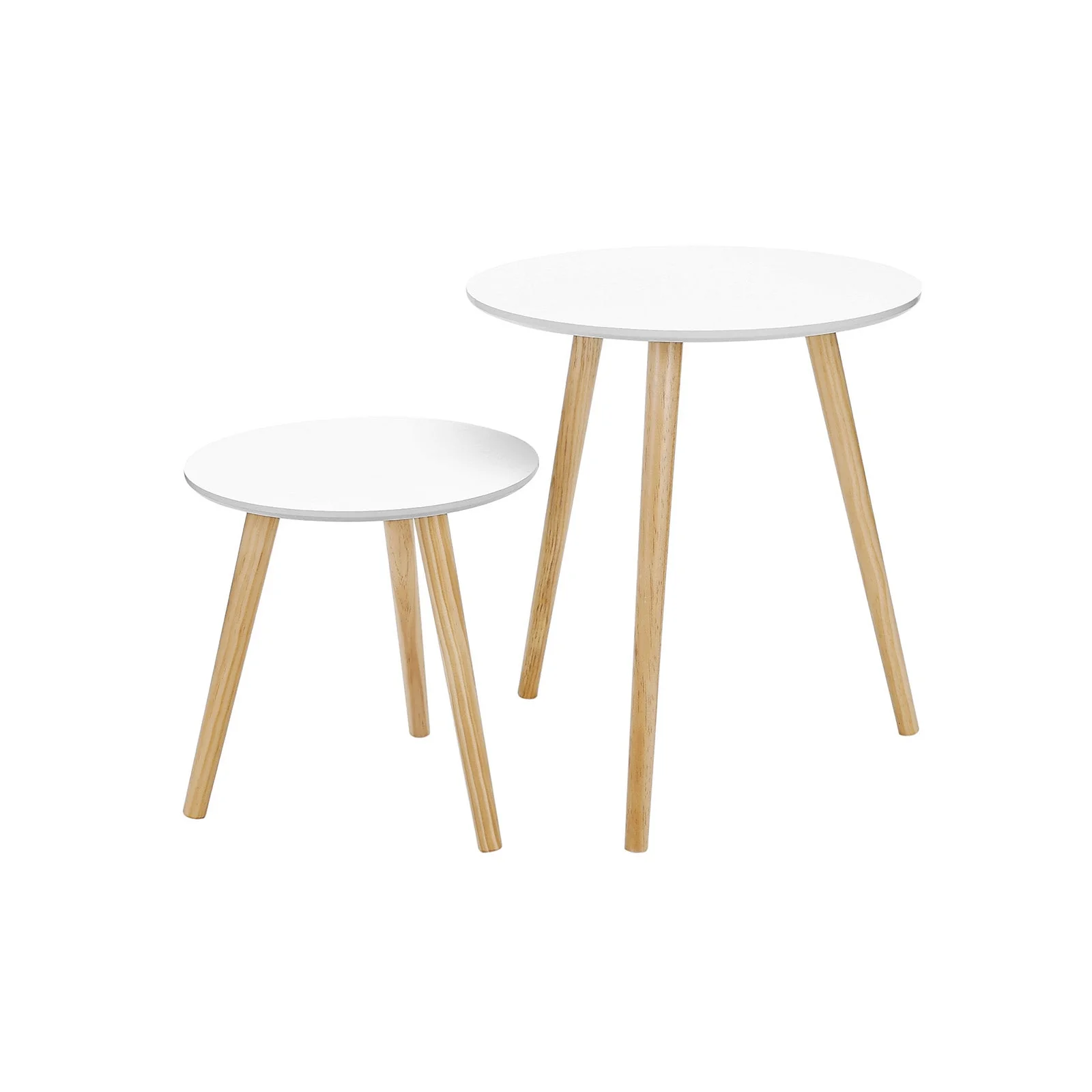 Bijzettafel rond – Hout design – Met extra opbergruimte