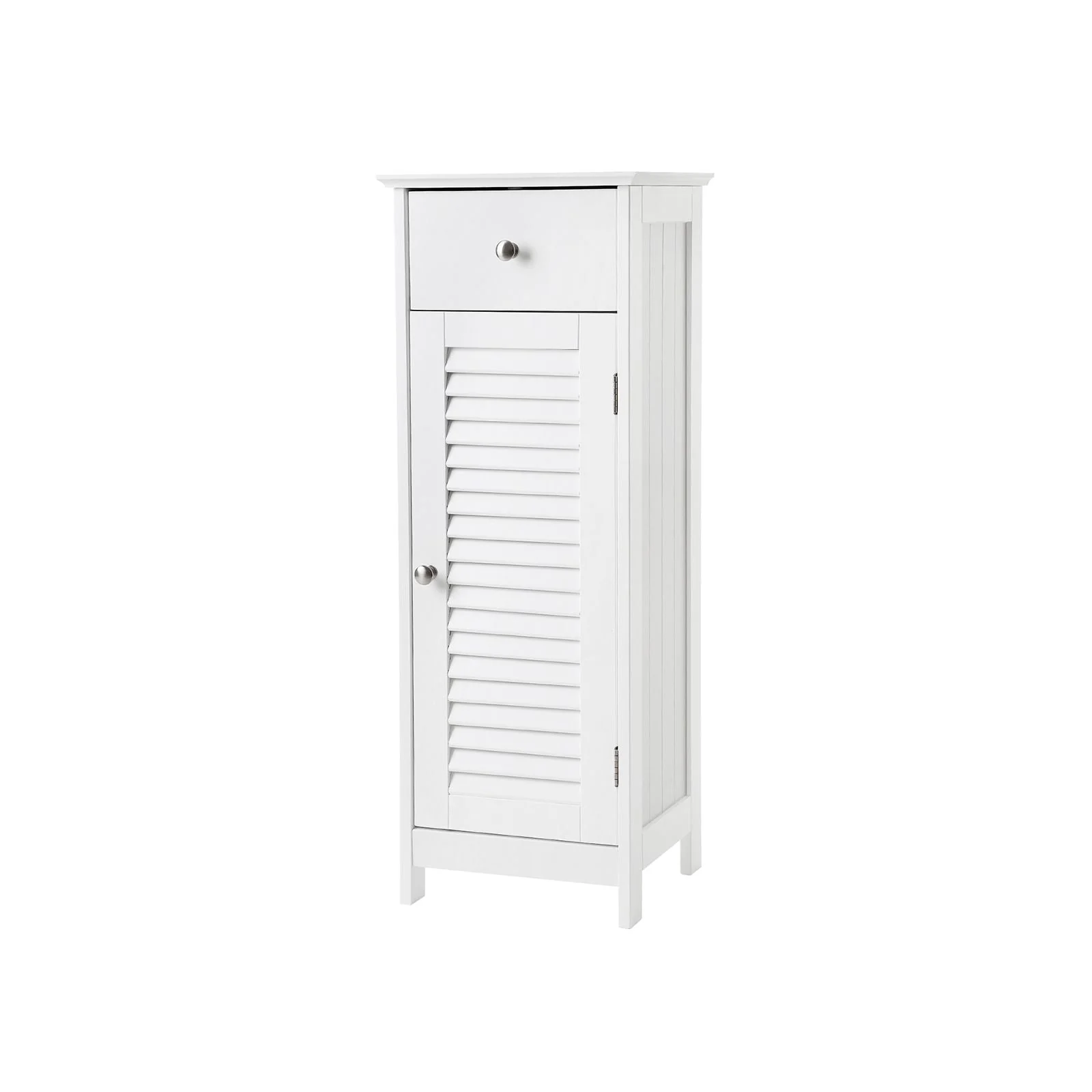 Badkamerkast – smal met louvredeur – wit