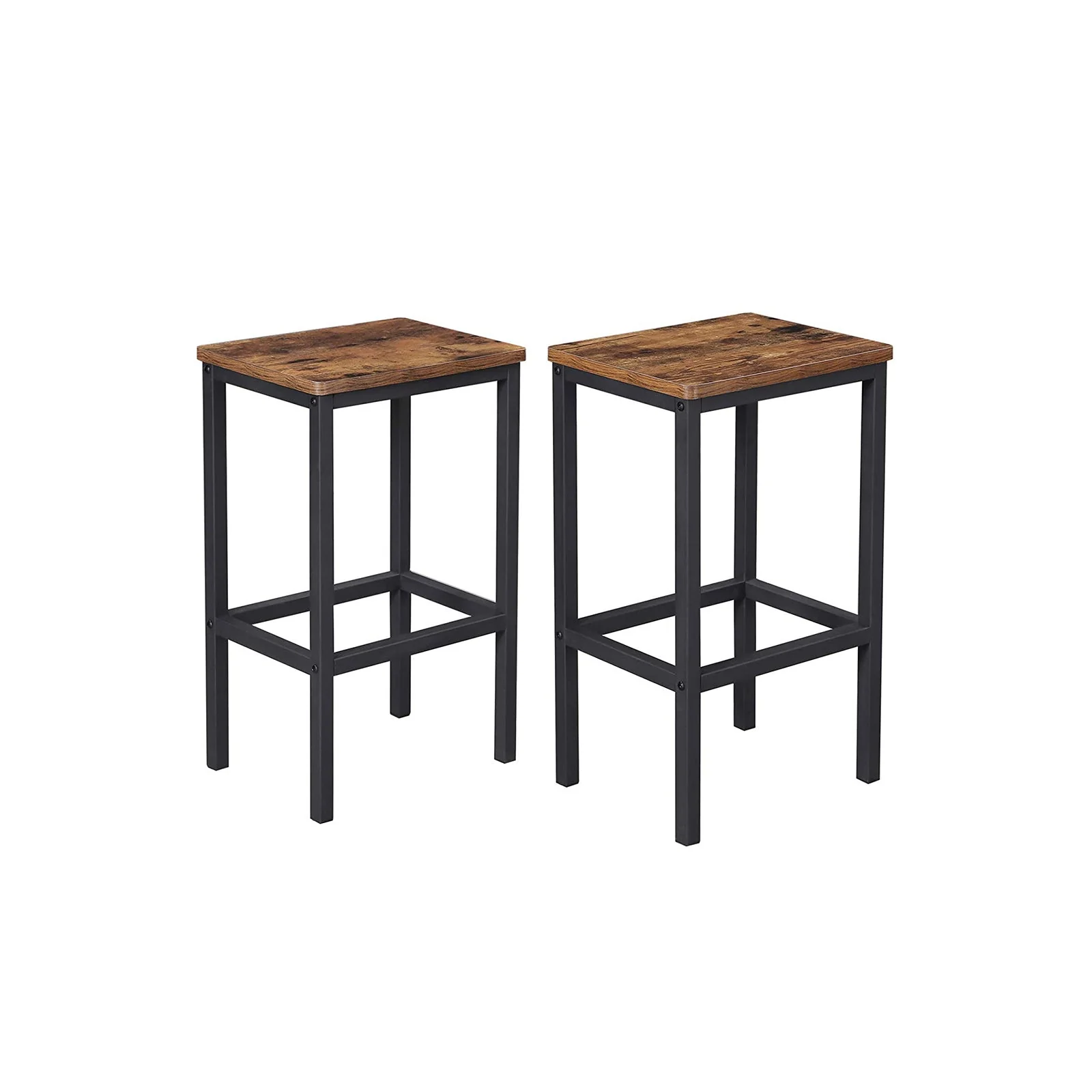 Barkruk – Industrieel design – Met voetsteun – Zithoogte 65 cm – Bruin/zwart