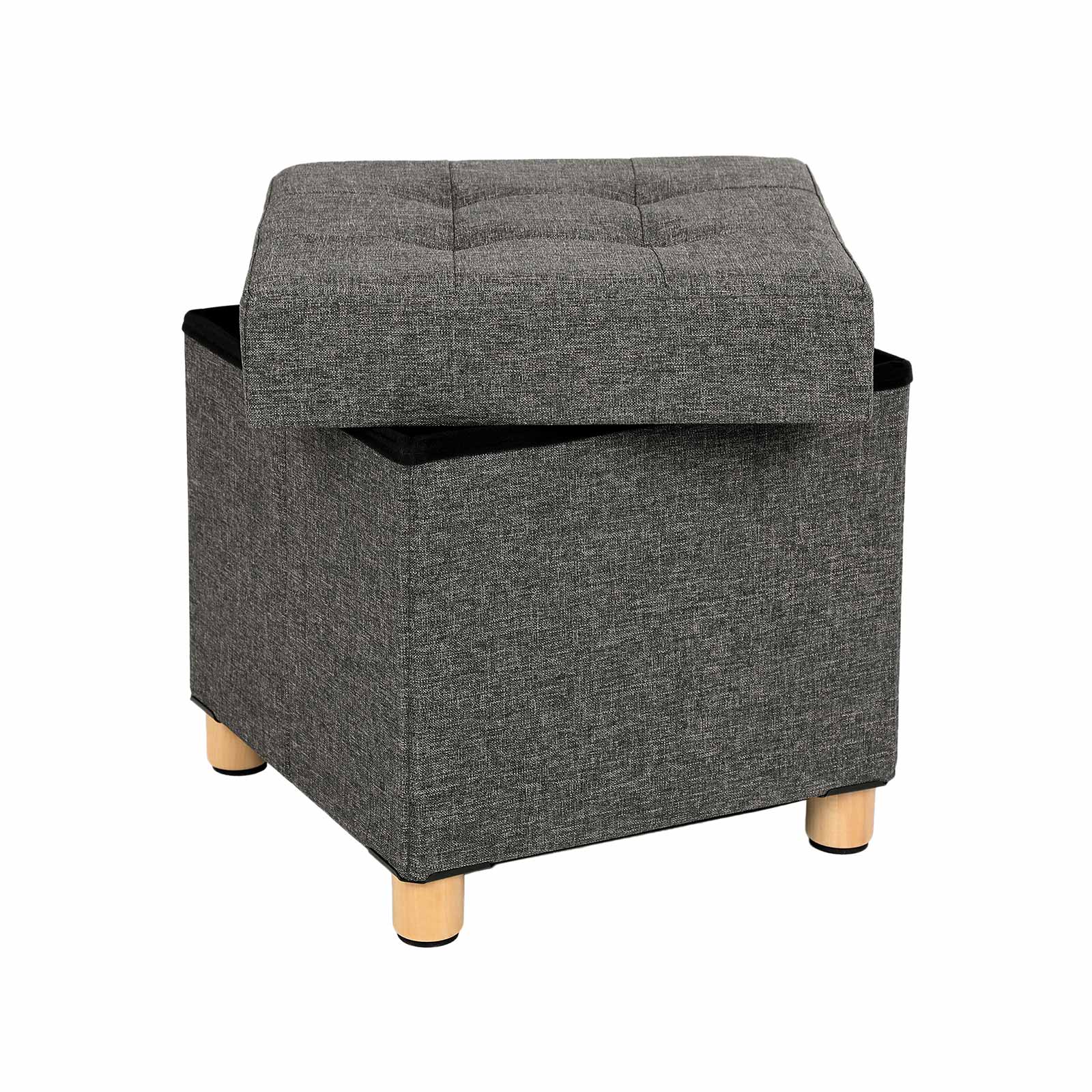 Poef met opbergruimte en comfortabele bekleding beige