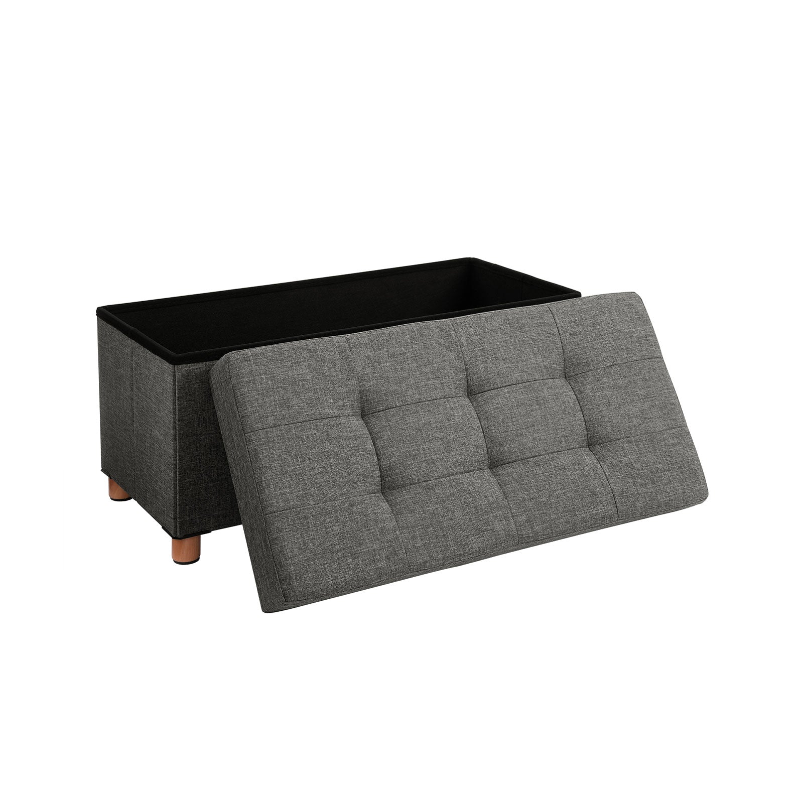 Kist – Met houten poten – Donkergrijs