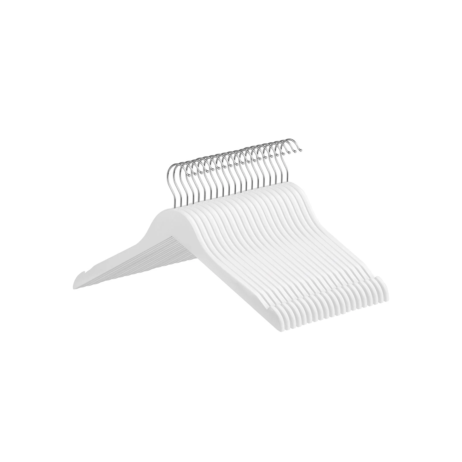 Kleerhangers – Met inkepingen – Set van 20 – Wit