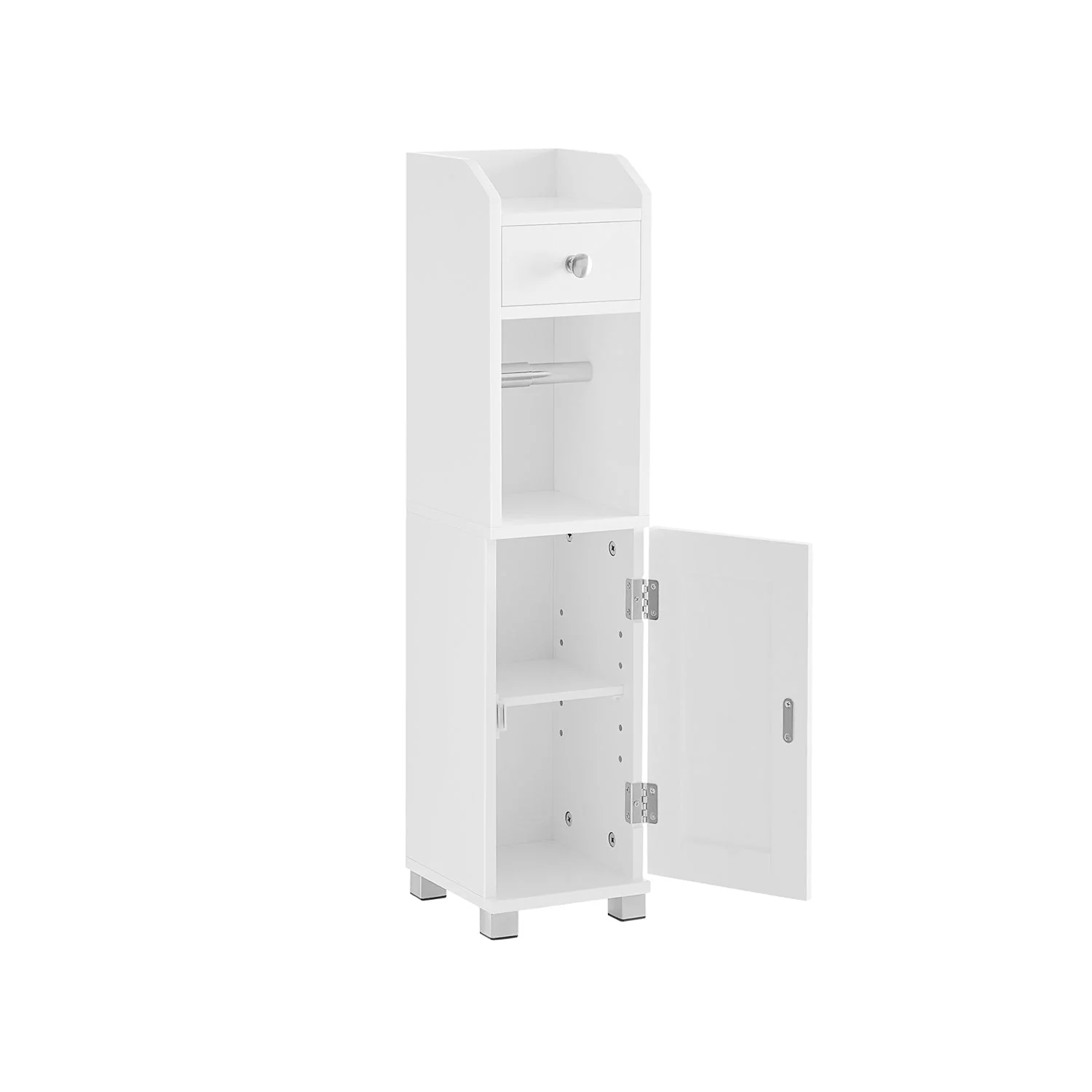 Toiletkast – Verstelbare plank – Waterdichte poten – Wit