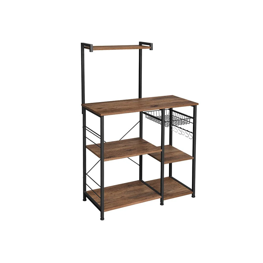 Keukenrek – Met metalen mand – Vintage Donkerbruin
