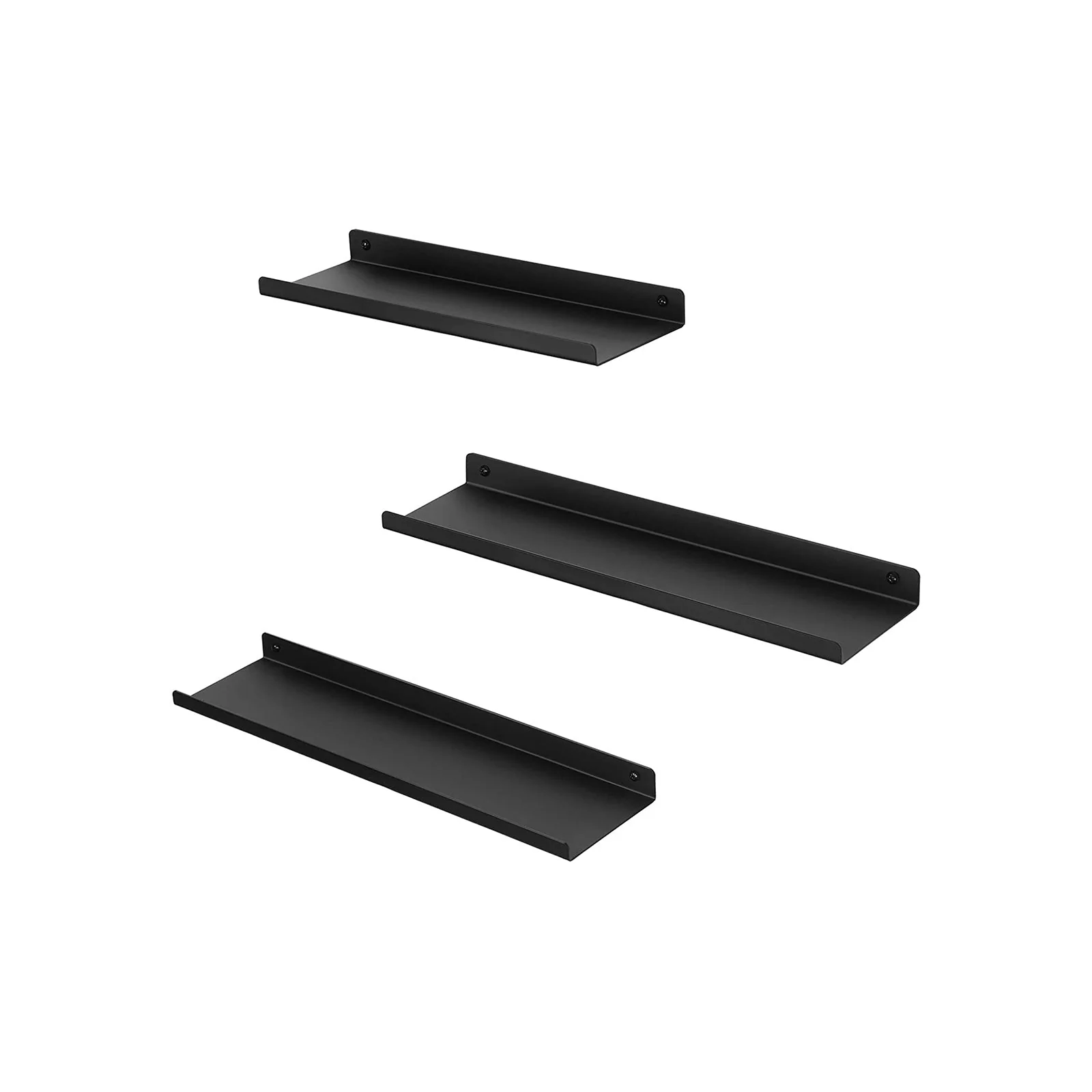 Wandrekken – Set van 3 – Gepoedercoat staal – Zwart
