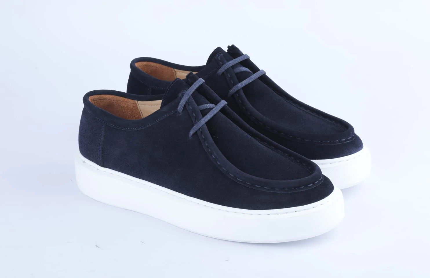 Suede frame shoes – navy blue
