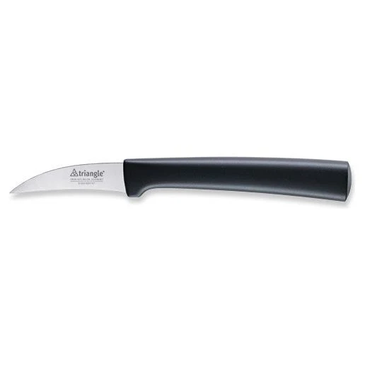 TRIANGLE aardappel – fruit –  groente – schilmesje gebogen RVS lemmet 6cm met zwart kunststof heft