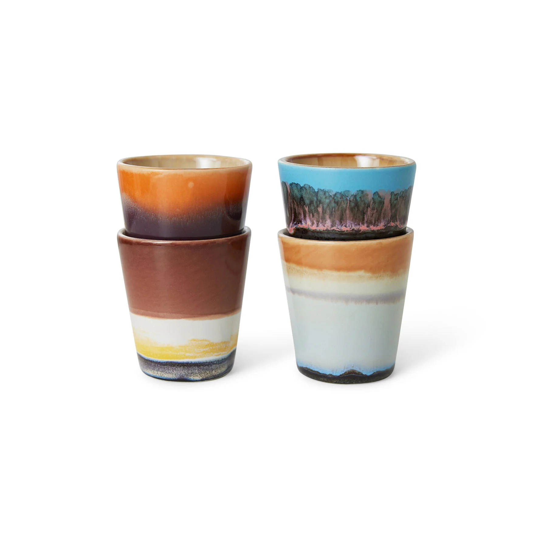 HK Living | 70’s servies ristrettomokjes Solar set van 4