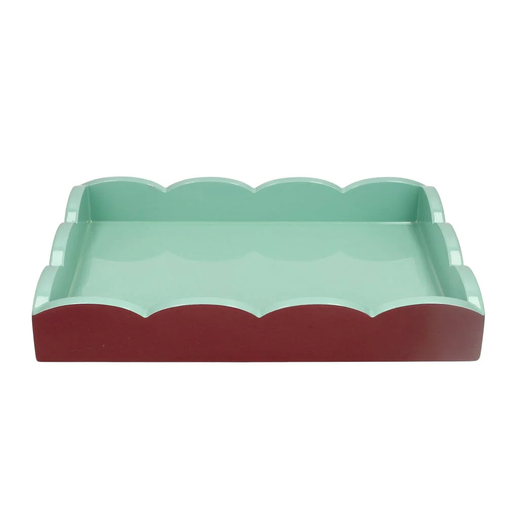 Addison Ross – Scalloped Tray – Cherry/Eau de Nill – 28×20 cm