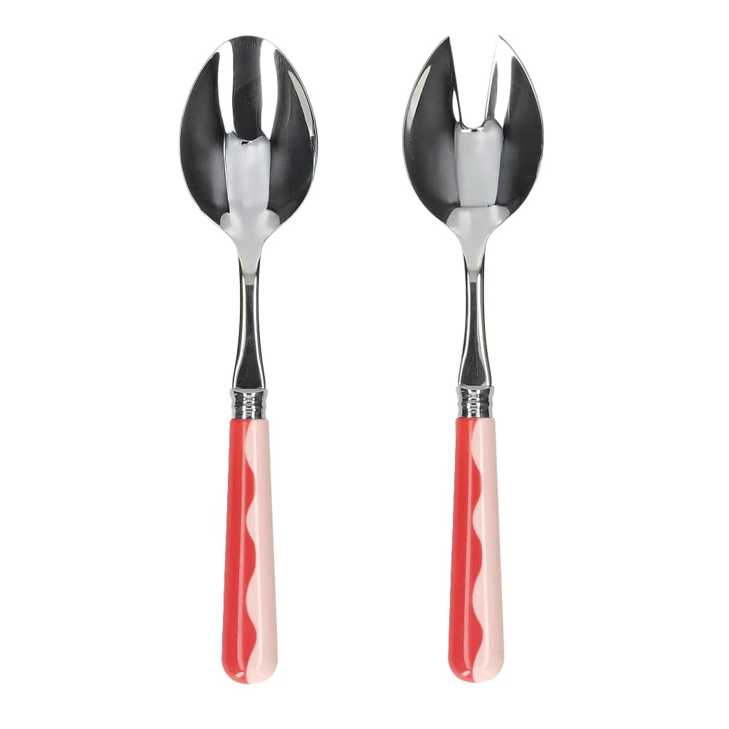 Addison Ross – Salad cutlery Wave – Watermelon & Pink