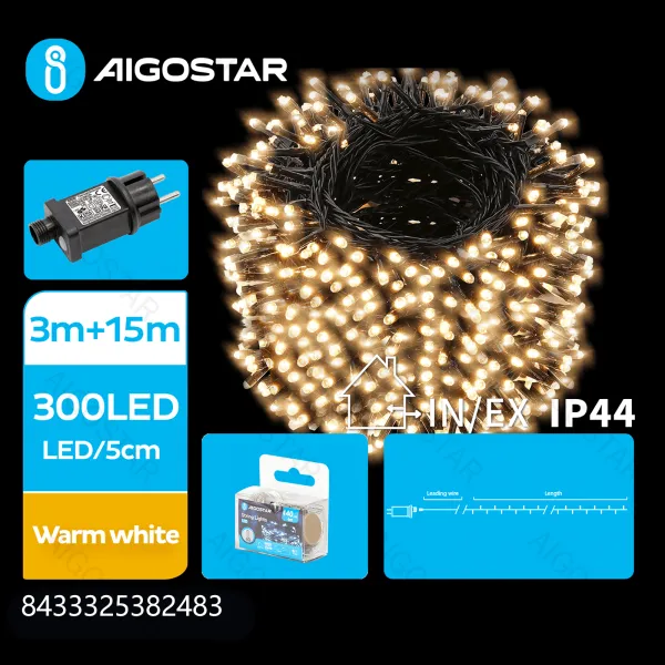LED Kerstslinger – 300 LEDs – Warm Wit 2700K – 15 Meter – IP44 Waterdicht