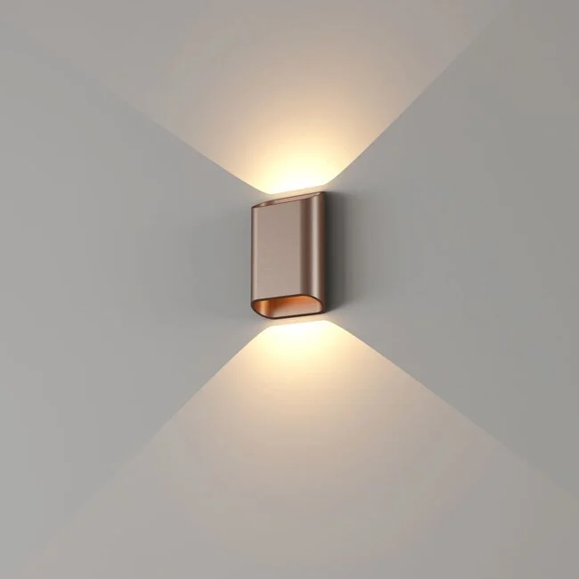 Dimbare LED Wandlamp IP65 – Diaz L Staalgrijs 2700K Warm wit  | 2-Lichts UP Down – Geschikt Voor Binnen & Buiten
