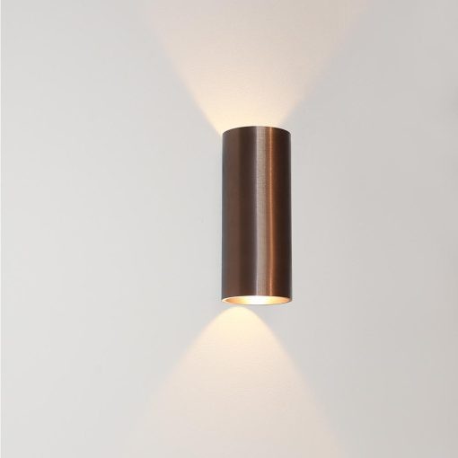 LED Wandlamp Brons Geborsteld – BRODY2 – Up and Down – IP65 – 2x 6W 2700K – 180MM