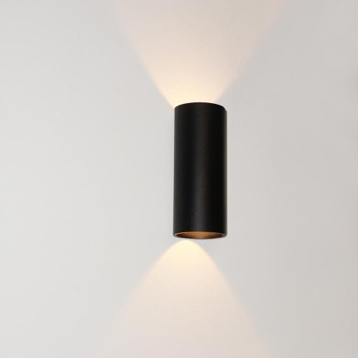 LED Wandlamp Zwart – BRODY2 – Up and Down – IP65 – 2x 6W 2700K – 180MM