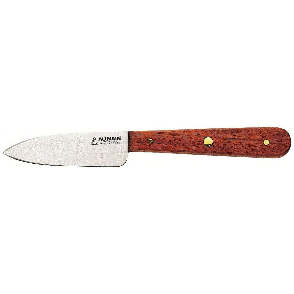 AU NAIN roestvrijstalen oestermes lemmet lengte 8cm extra breed met 10,5cm palisander-houten heft