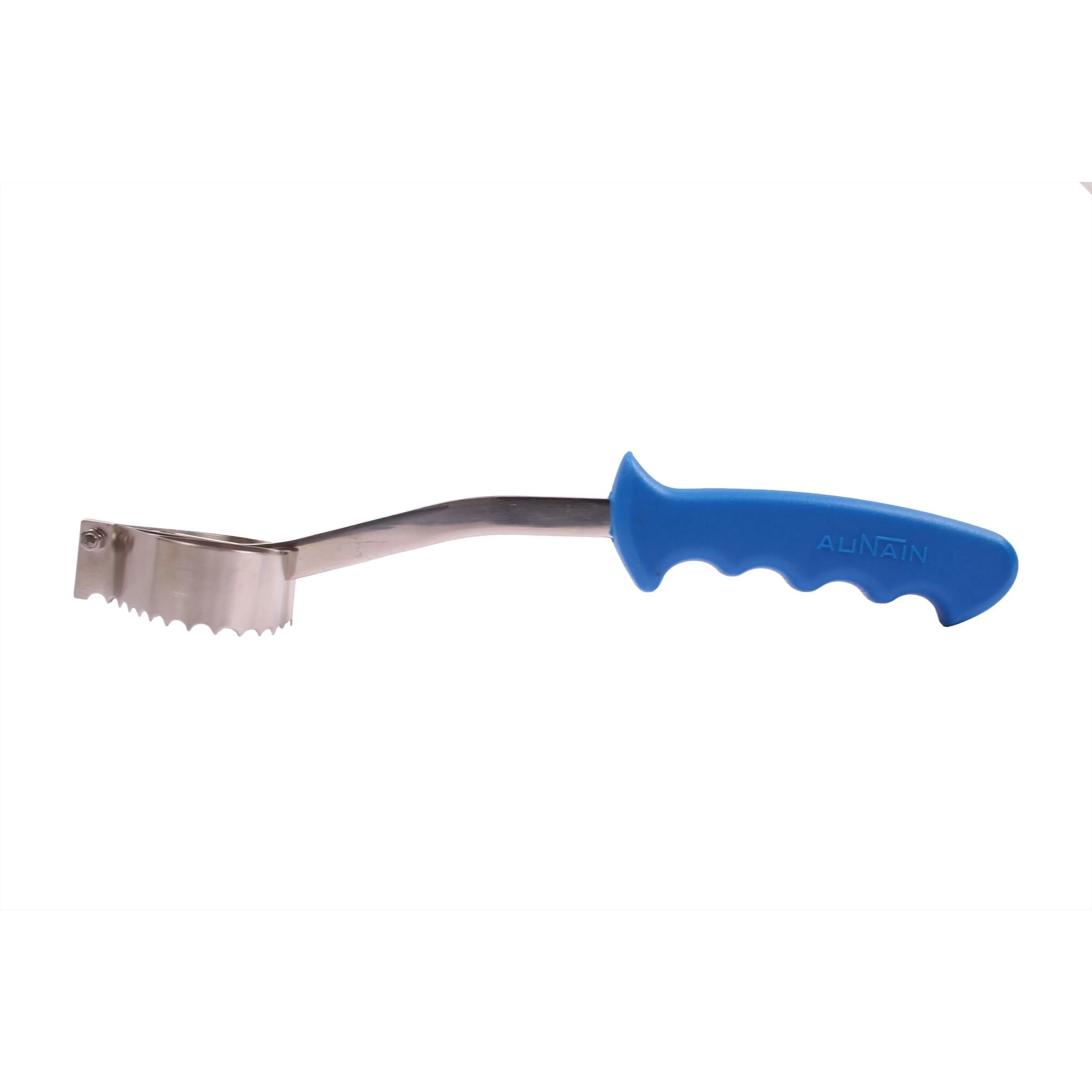 AU NAIN professionele RVS Ecailleur vis schubben 33cm blauw kunststof HACCP heft