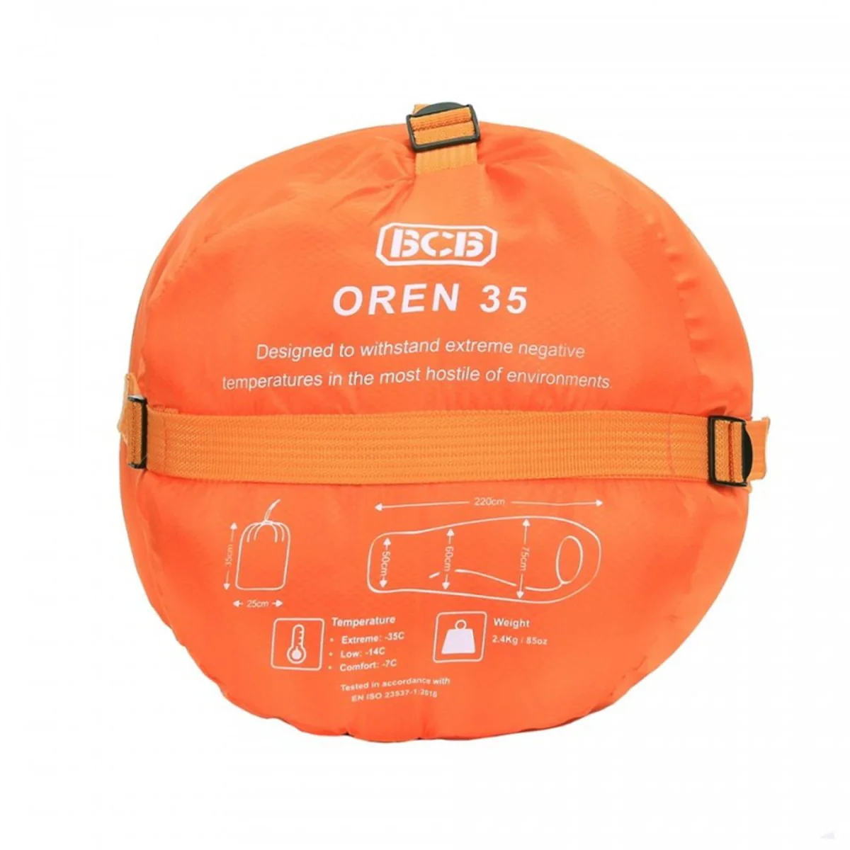 BCB Oren 35 winterslaapzak volwassenen koud weer kamperen buiten -14°C Oranje