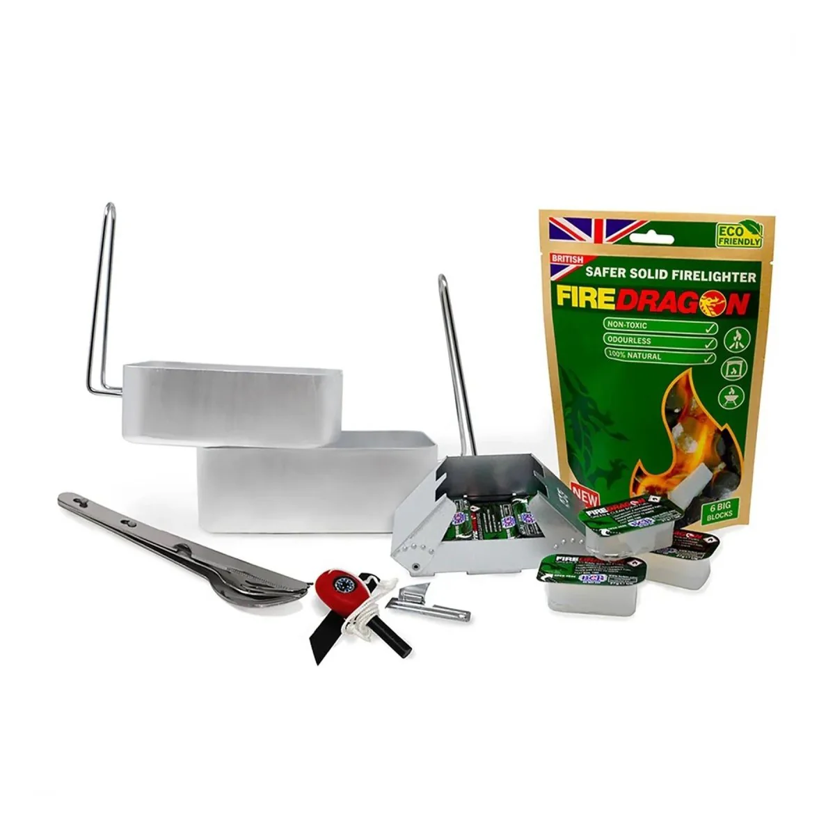 BCB Outdoor kookset wandeling rommelblikken bestek set kan opener vuurstaker openen
