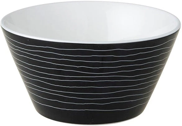 Bliss Kom 10 cm Zwart Streep Wit