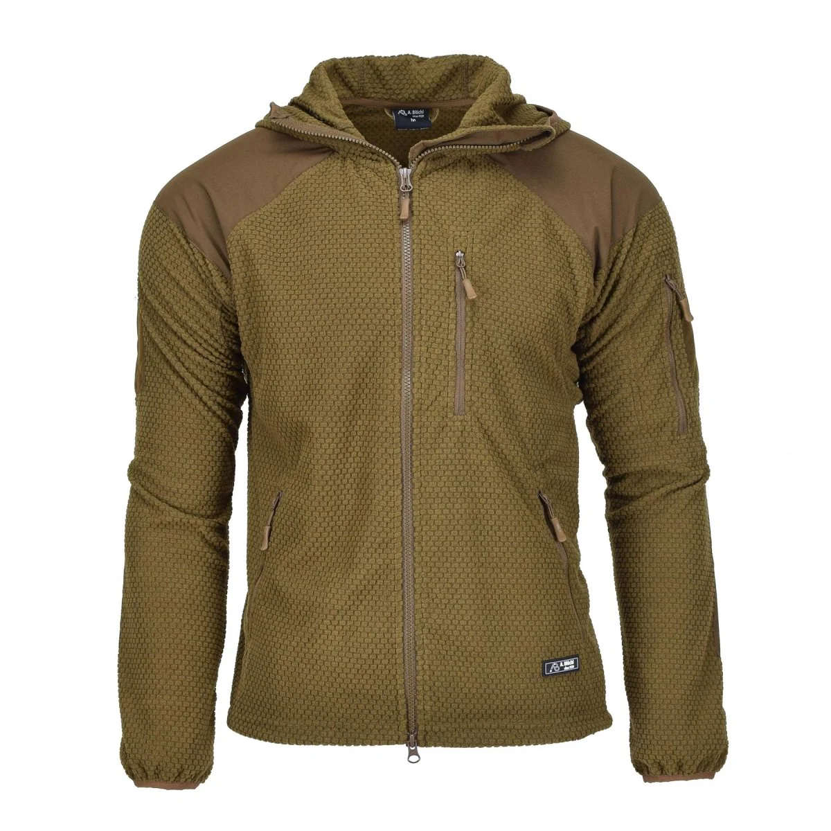 Blohl Brand Militaire stijl jas met capuchon, thermisch fleece versterkte coyote NIEUW