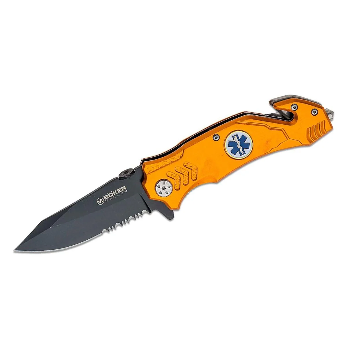 Boker Brand opvouwbaar zakmes EMS Rescue RVS 440A glasbreker