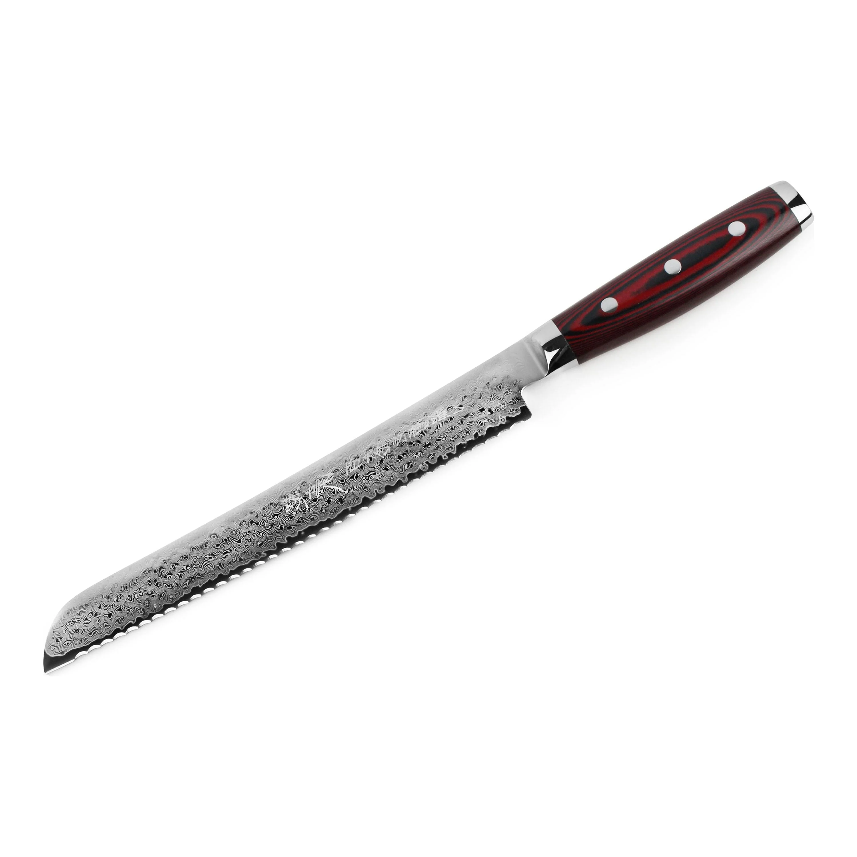 YAXELL SUPER GOU broodmes 23cm 161 laags SG2 hardstalen lemmet rood-zwart heft