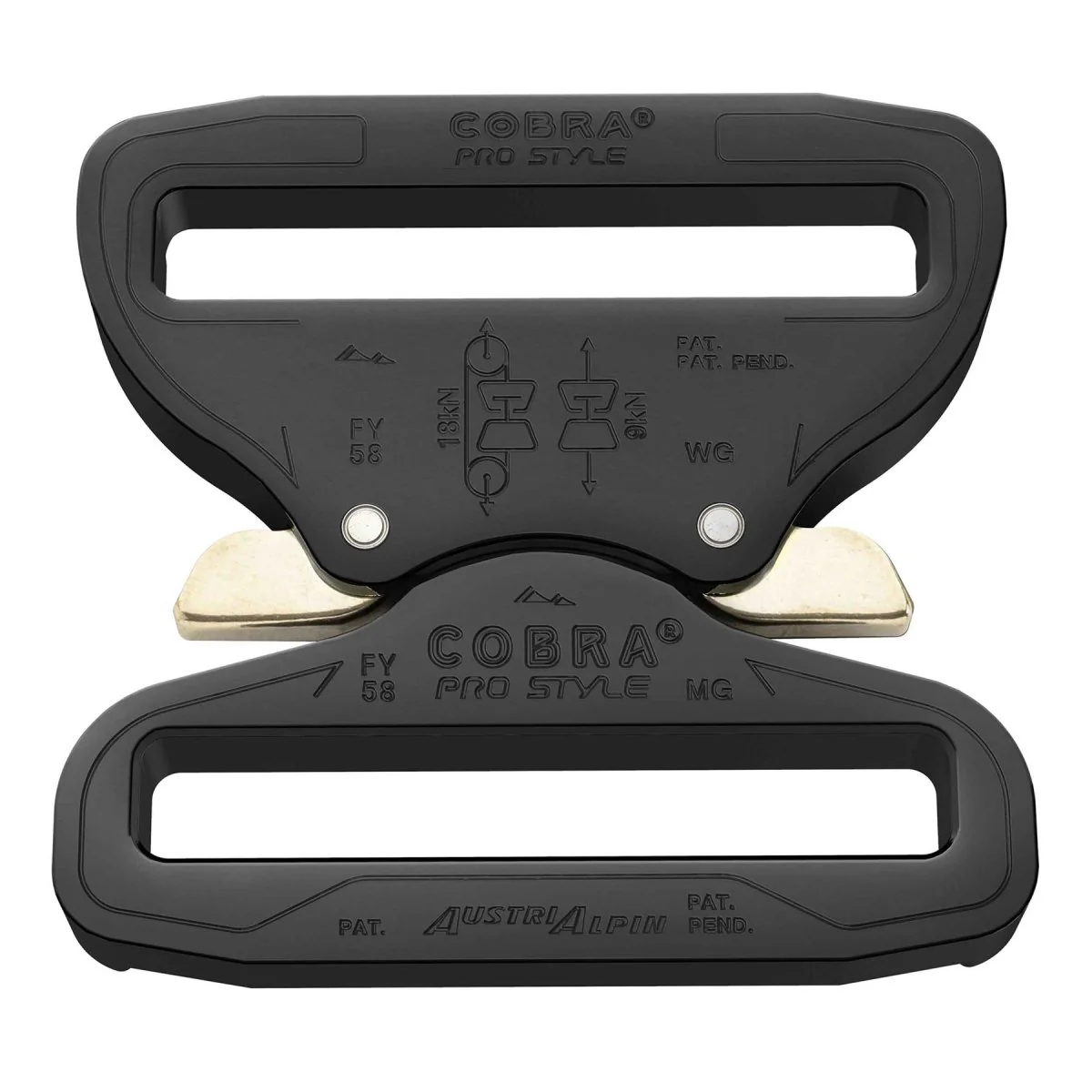 Cobra Pro Style Belt Buckle 58mm Quick Release Heavy Duty Aluminium Black