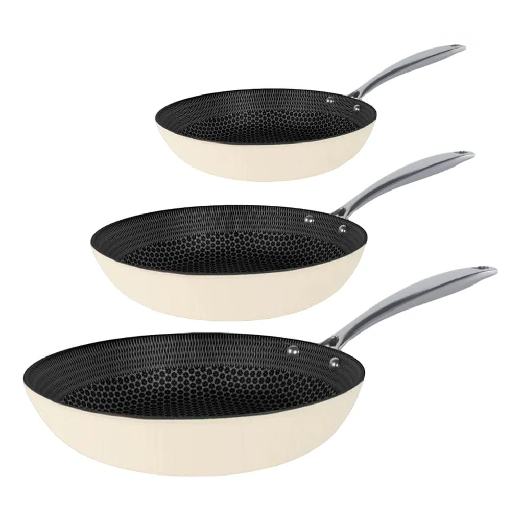 Cook & Pan – Honey Go Ivory Frying Pan Set 3-Piece