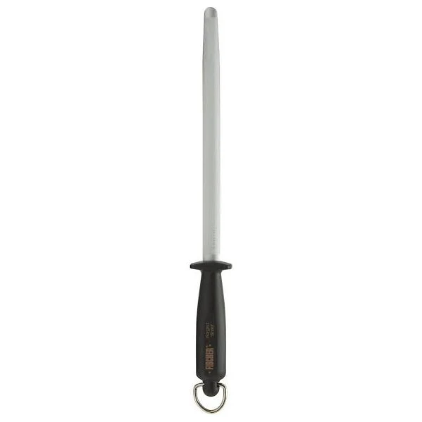 COUTEAUX RVS Cr-V Aanzetstaal Chef-edition 30 cm zwart kunststof heft met ophangoog