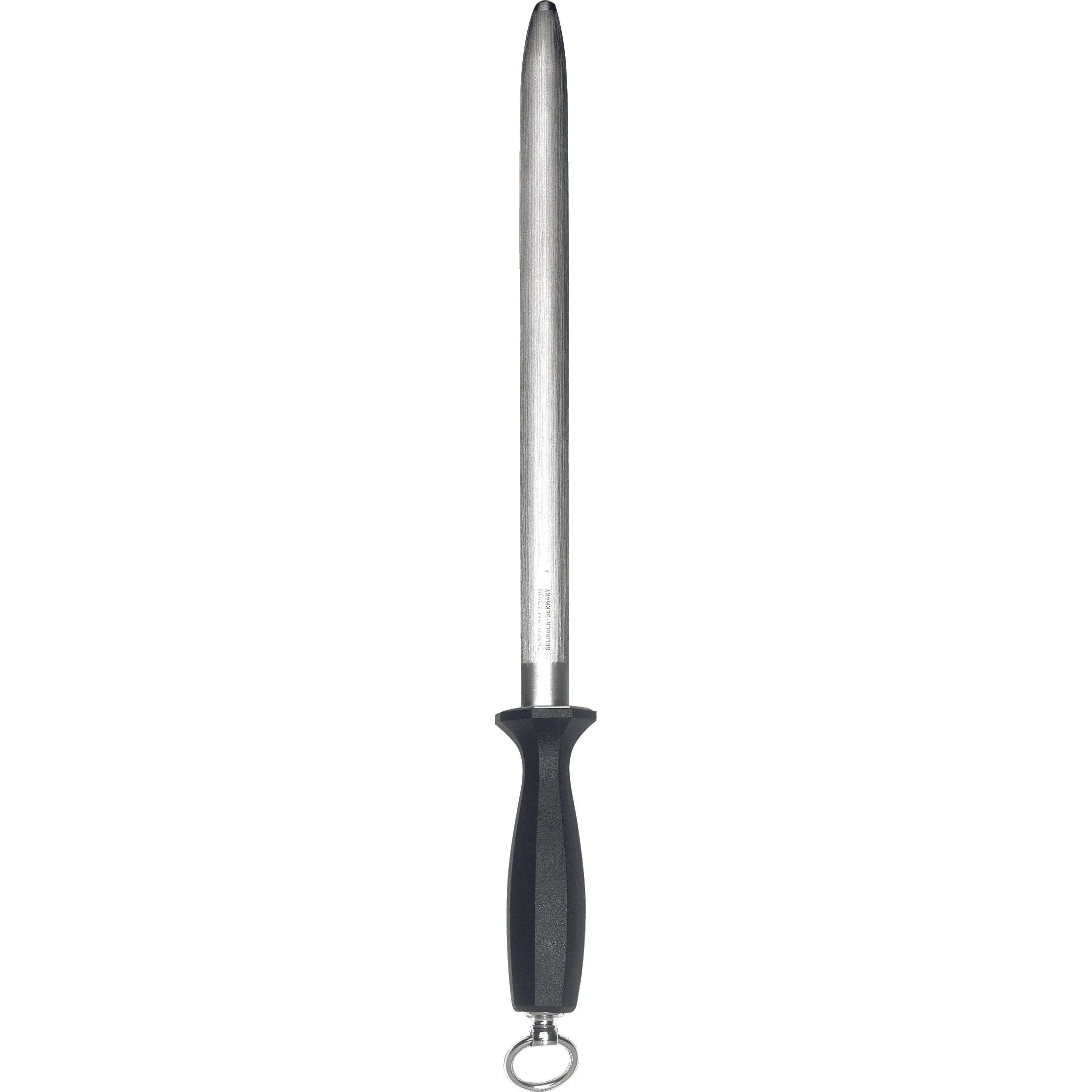 COUTEAUX professioneel aanzetstaal Chef-editie ovaal van Chroom-Vanadium HRC-65 slijp-lengte 30cm met zwart kunststof heft