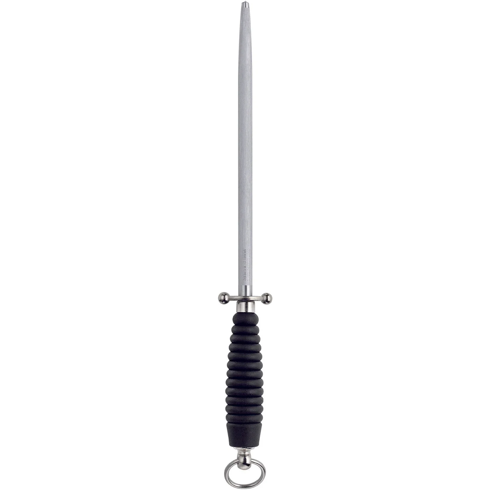 COUTEAUX Professioneel aanzetstaal van HRC 65 Chroom Vanadium staal slijp-lengte 26cm met zwart kunststof heft
