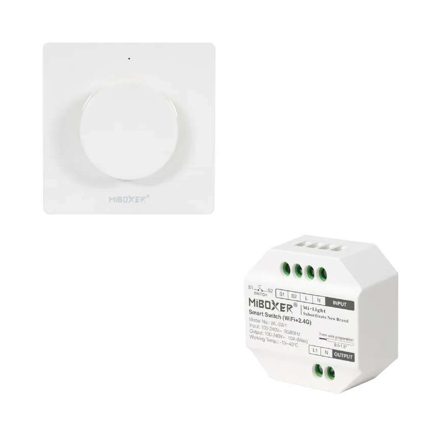 MiBoxer AC Triac RF+Push Draadloze Led Dimmer Module + RF Wandbediening