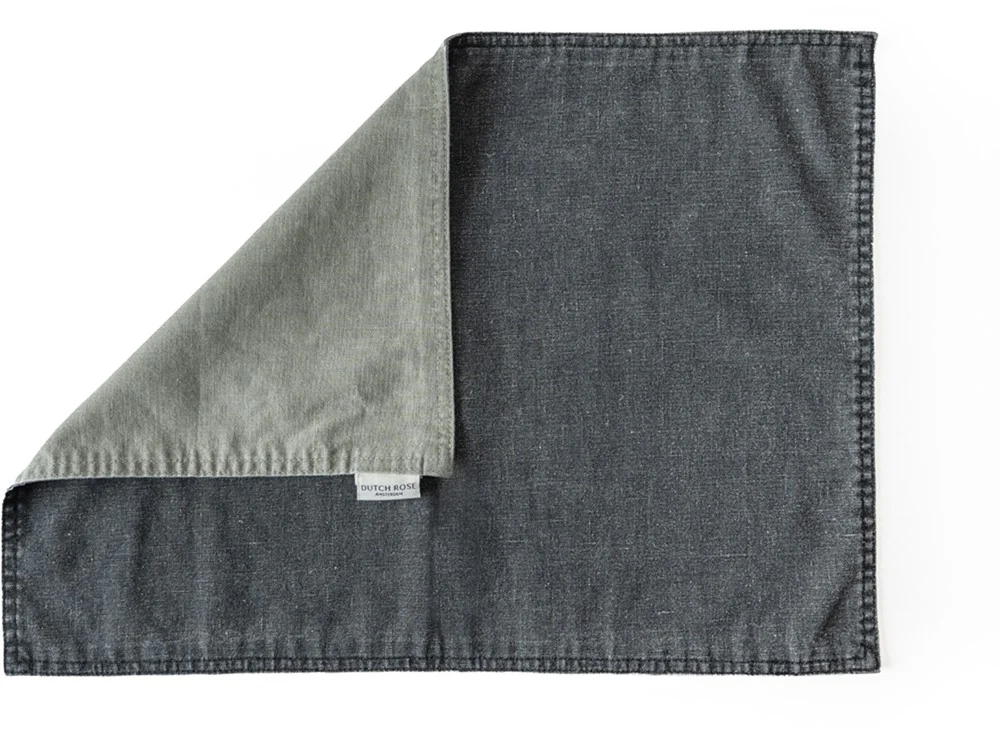 Dutch Rose Placemat 45×35 cm dubbelzijdig groen-grijs