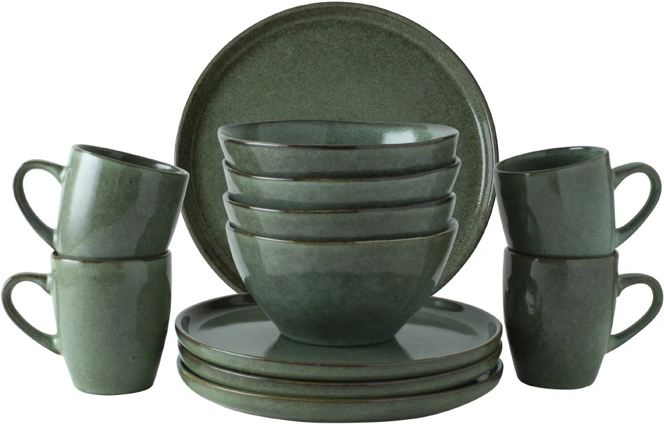 Dutch Rose Set 12 Delig Servies Groen