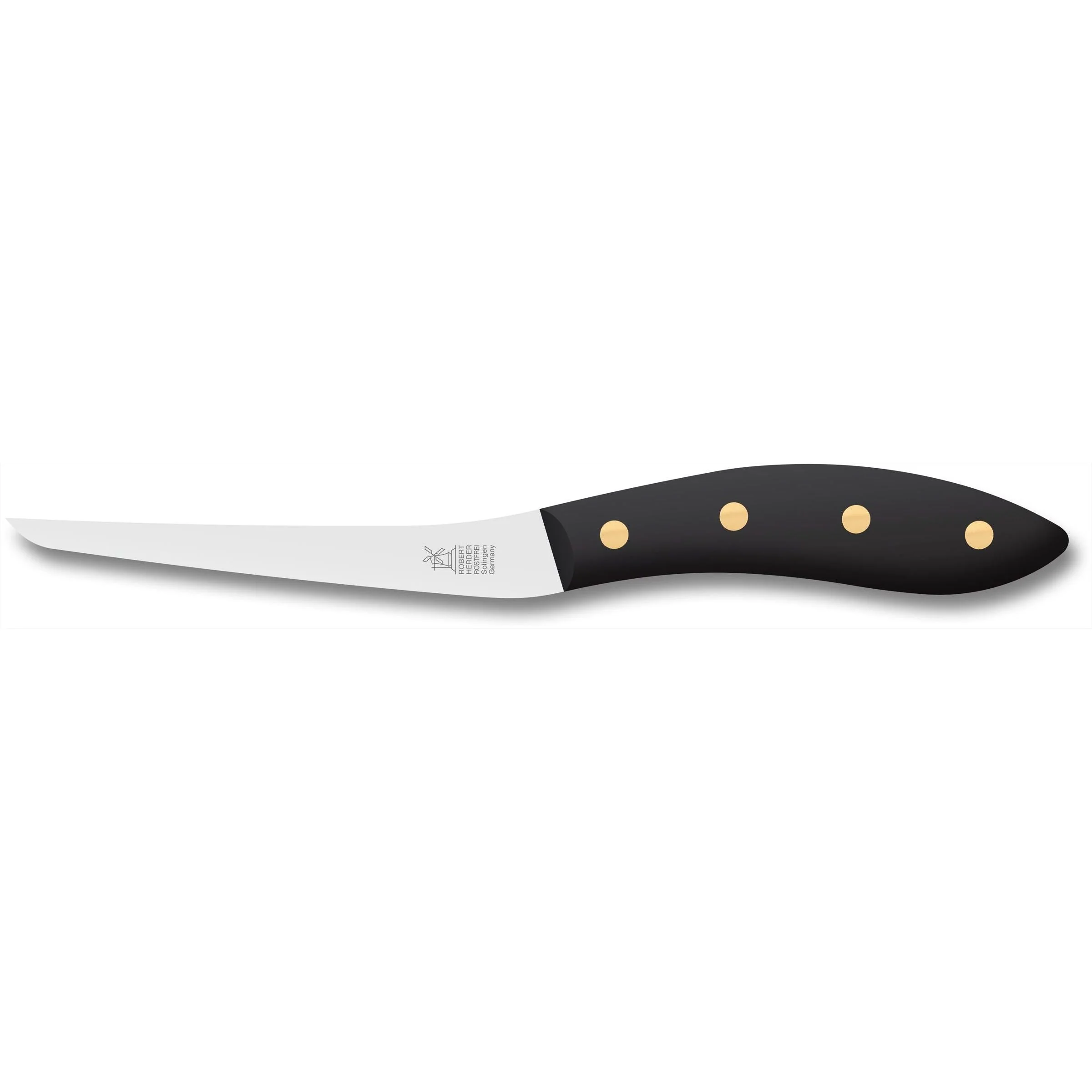 ROBERT HERDER Fileermes SeaKnives – Edwin Vinke’s – Flexibel – RVS – Lemmet 130 mm – Heft POM Zwart