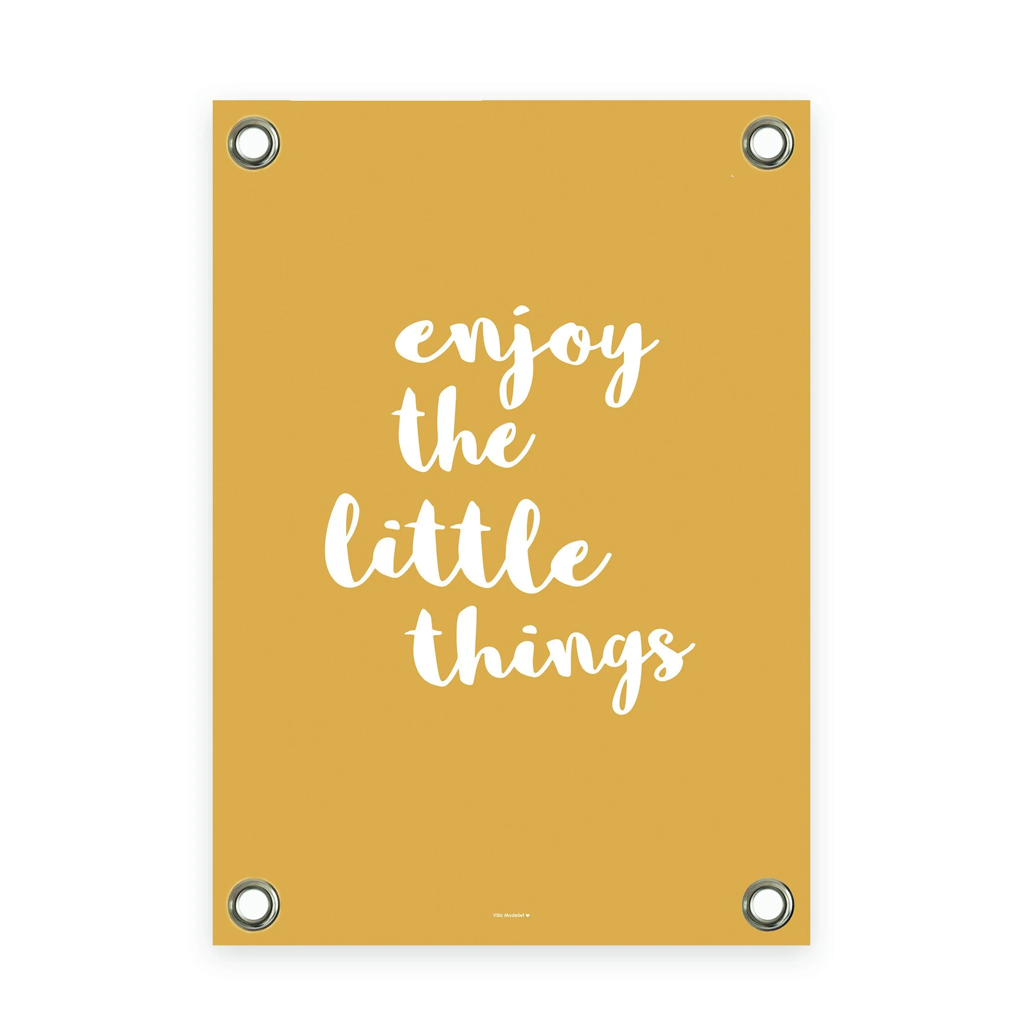 VM | Tuinposter geel wit enjoy the little things