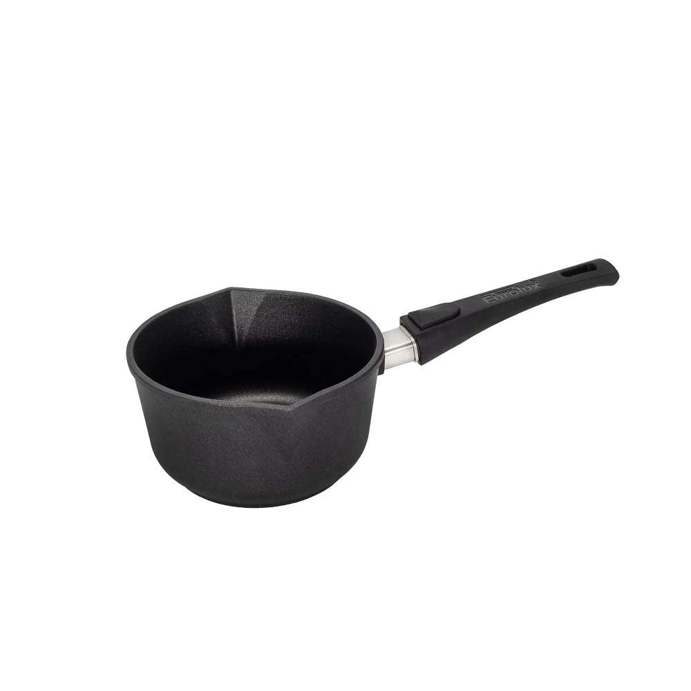 EUROLUX Steelpan met schenktuit en afneembare steel diameter 18cm hoog 10cm flex-inductie / combizone Bosch, Miele en Siemens Compatible