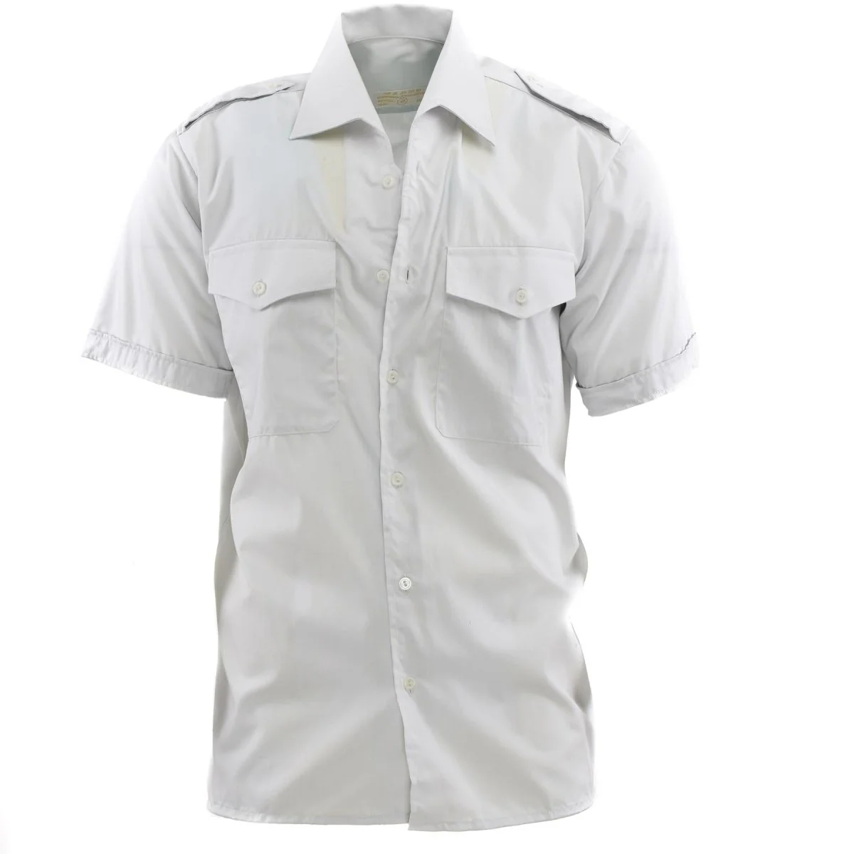 Echte Oostenrijkse leger button down shirt shirt korte mouw grijs militair surplus nieuw