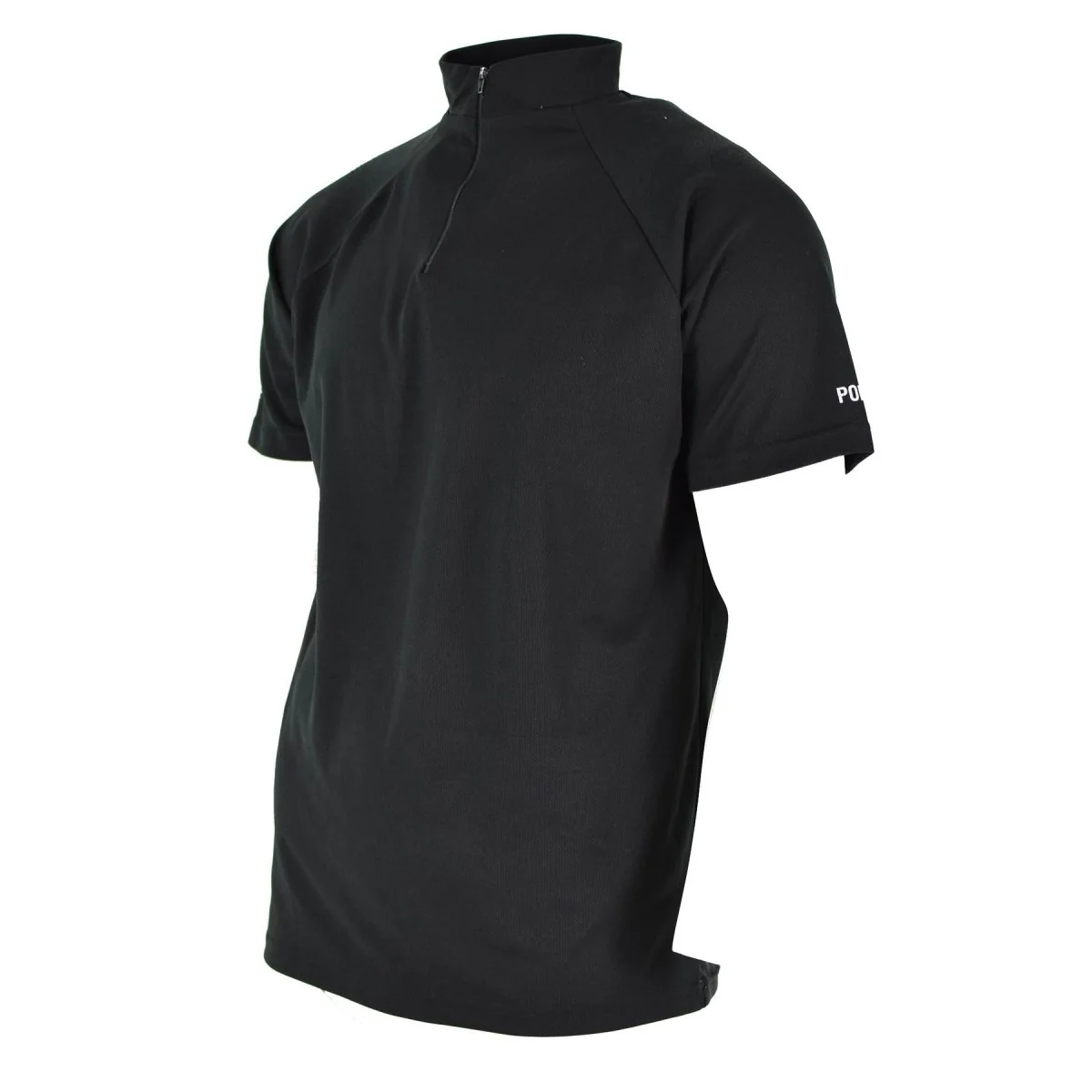 Echte Britse politie T-shirt Zwart Ademend functioneel Zip Guard-shirt vooraan