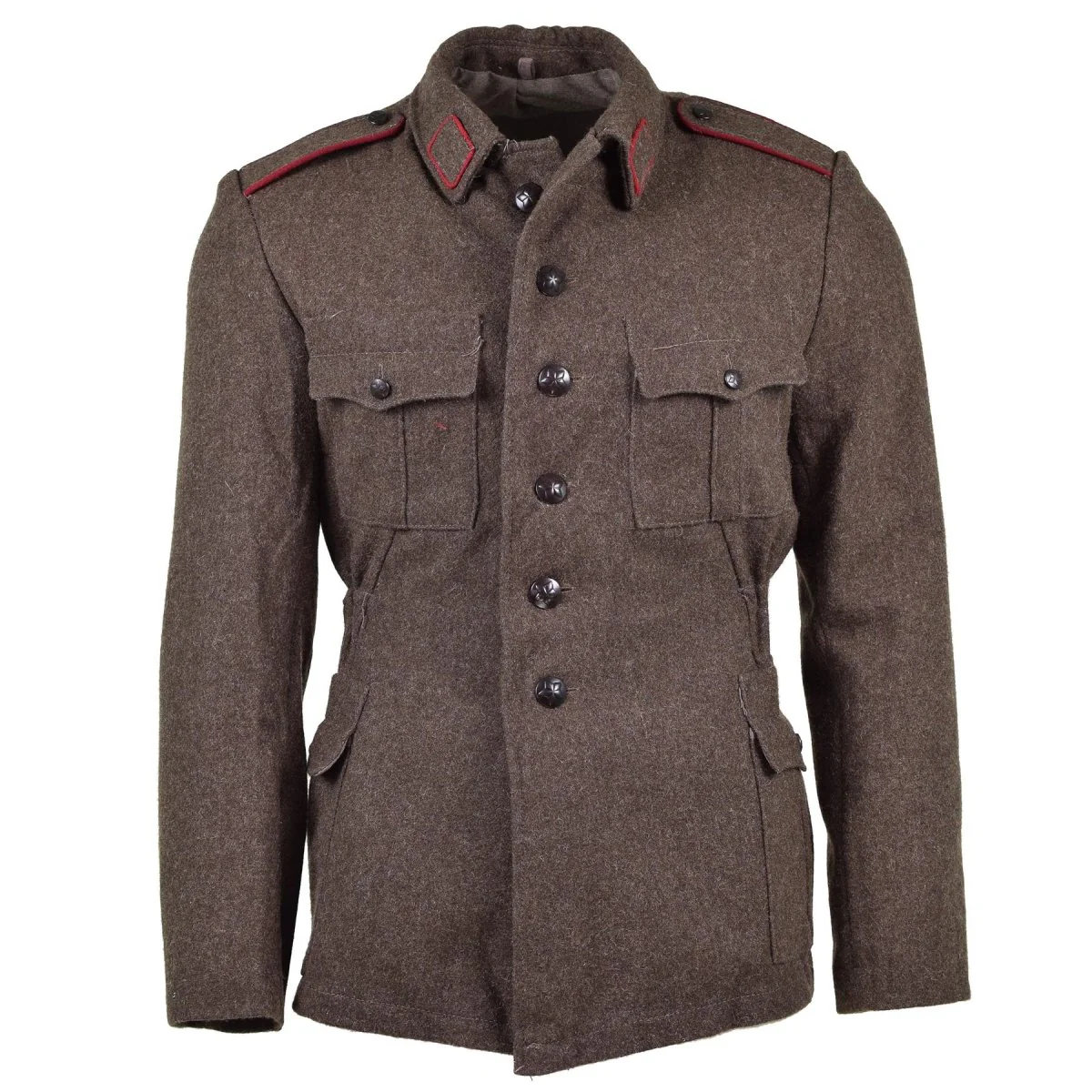 Echte Bulgaarse legerjack Wol Wol Militair-uitgegeven Surplus Uniform Grey-Brown