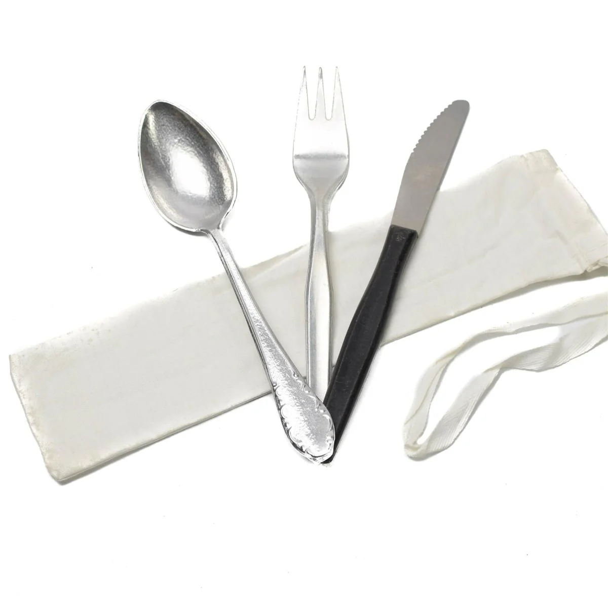 Echt Tsjechisch leger 3 stuks aluminium bestek Set White Bag Militair Surplus