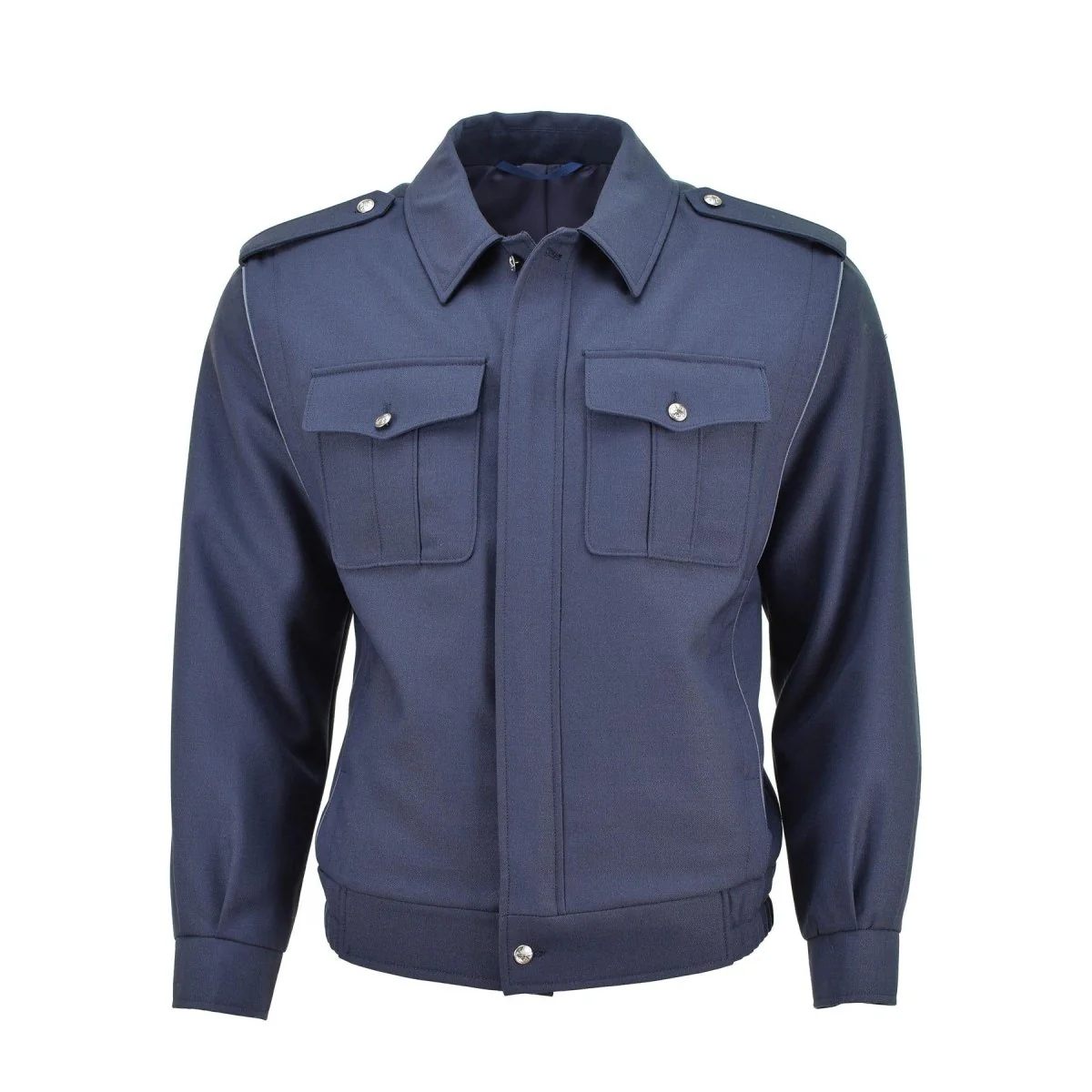 Echt Tsjechisch leger blauwe blouson zilveren knoppen casual militaire blouse jacket nieuw