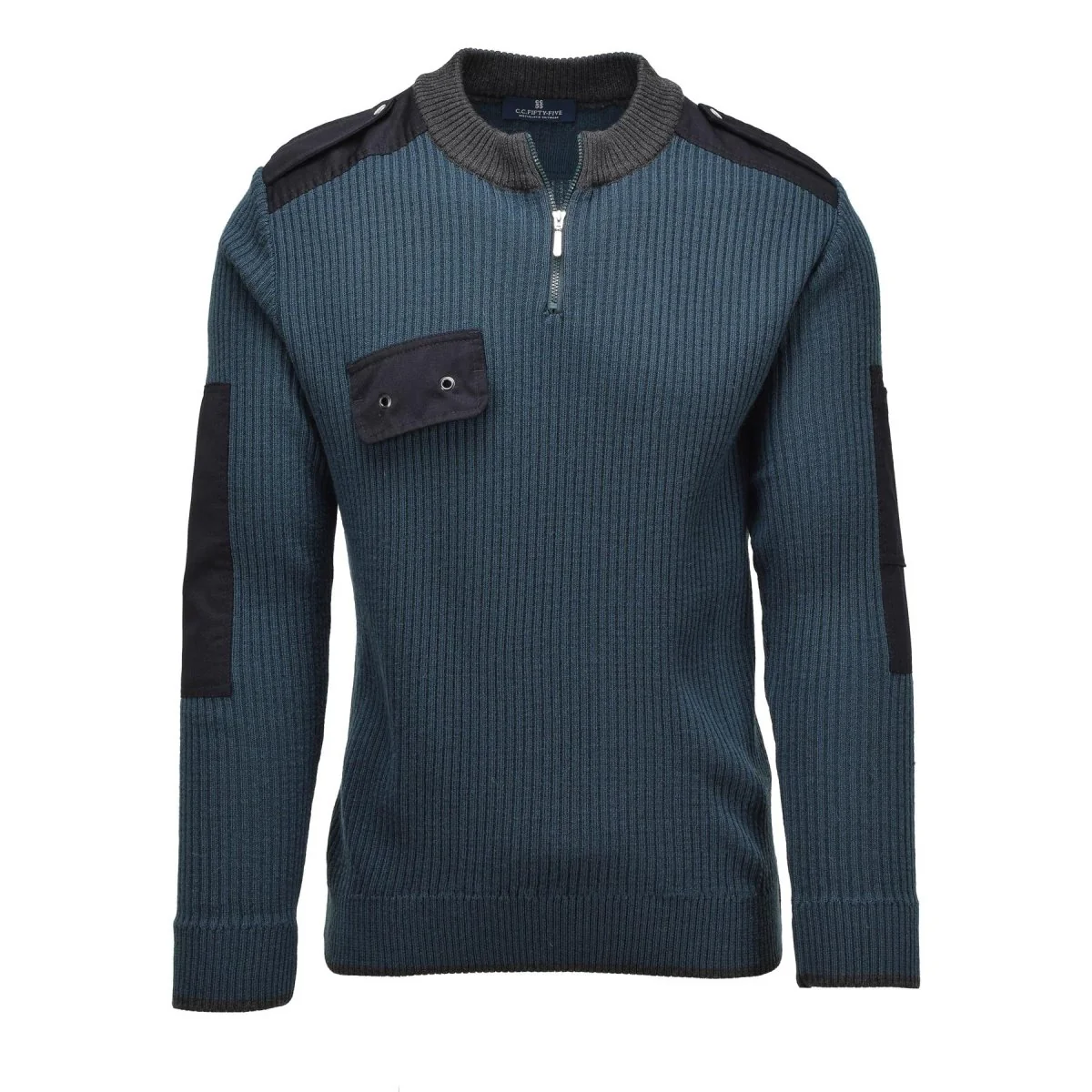 Echte Nederlandse militaire pullover RIB Gebreide koudweer blauw actieve wear trui