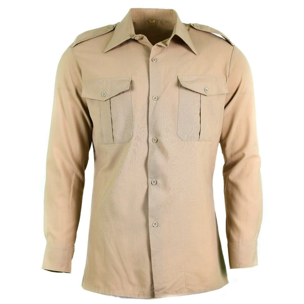 Echt Frans legerhirt Vermoeidheid Dead Stock Chino Khaki Militaire polywol nieuw