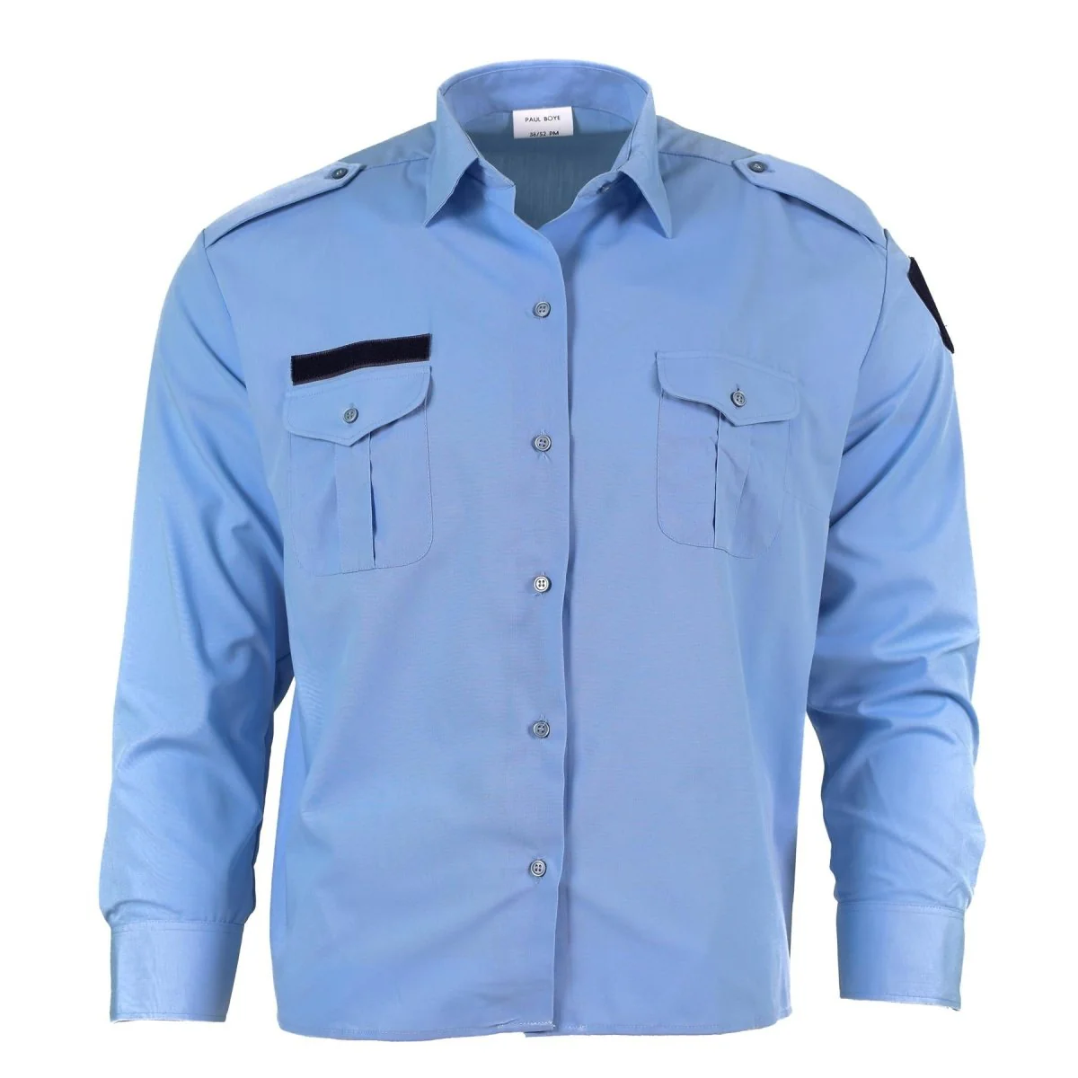 Echt Franse militaire politie blauw katoen met lange mouwen shirt gendarme nieuw